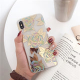 Gold Bronzing Rose Flower Clear Case for iphone