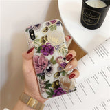 Gold Bronzing Rose Flower Clear Case for iphone