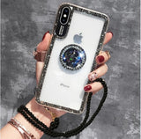 Luxury Bling Glitter With Finger Ring Case For iPhone