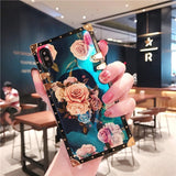 Luxury Blue Ray Flower rose square iphone