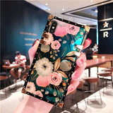 Luxury Blue Ray Flower rose square iphone