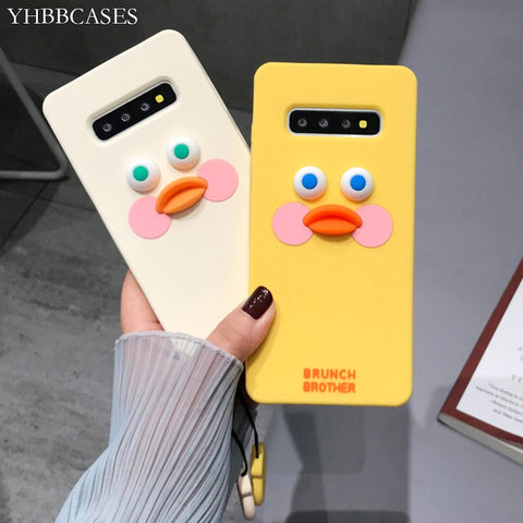 YHBBCASES Funny 3D Blusher Duck Soft Samsung