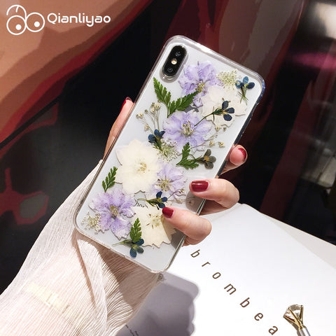 Qianliyao Real Pressed Dried Flowers iPhone