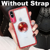 Luxury Bling Glitter With Finger Ring Case For iPhone