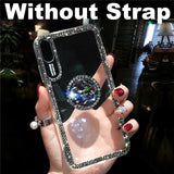 Luxury Bling Glitter With Finger Ring Case For iPhone