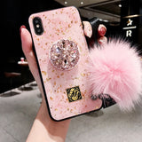 Luxury cute pink transparent glitter marble Iphone