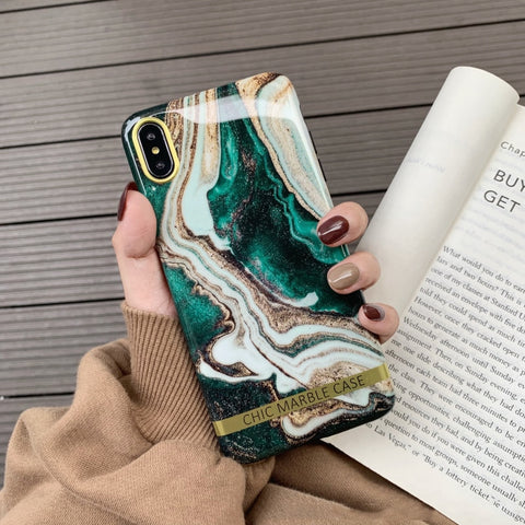 ins agate marble Case For iphone