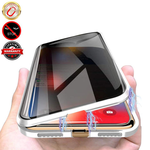 Privacy Tempered Glass Magnetic Case for iPhone
