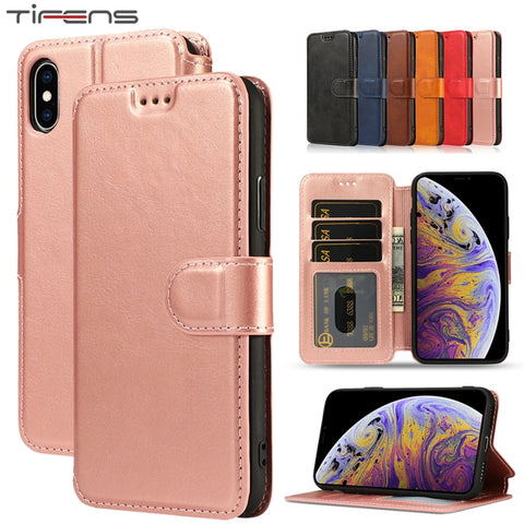 Luxury Leather Wallet Flip Cover For iPhone