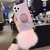 Luxury diamond cute hair ball  iphone