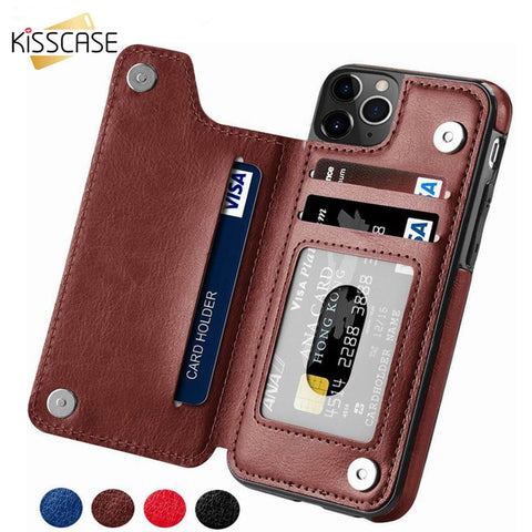 KISSCASE Flip PU Leather Case For iPhone
