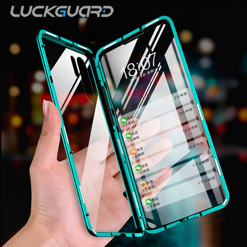 Magnetic Double Glass Case For Huawei