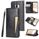 Crazy Horse Flip Leather Wallet Case For Samsung
