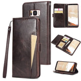 Crazy Horse Flip Leather Wallet Case For Samsung