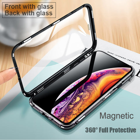 Luxury Double sided glass Metal Magnetic  iPhone